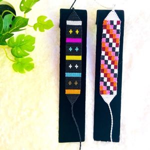 Colorful two piece fashionable handmade beads bracelets.